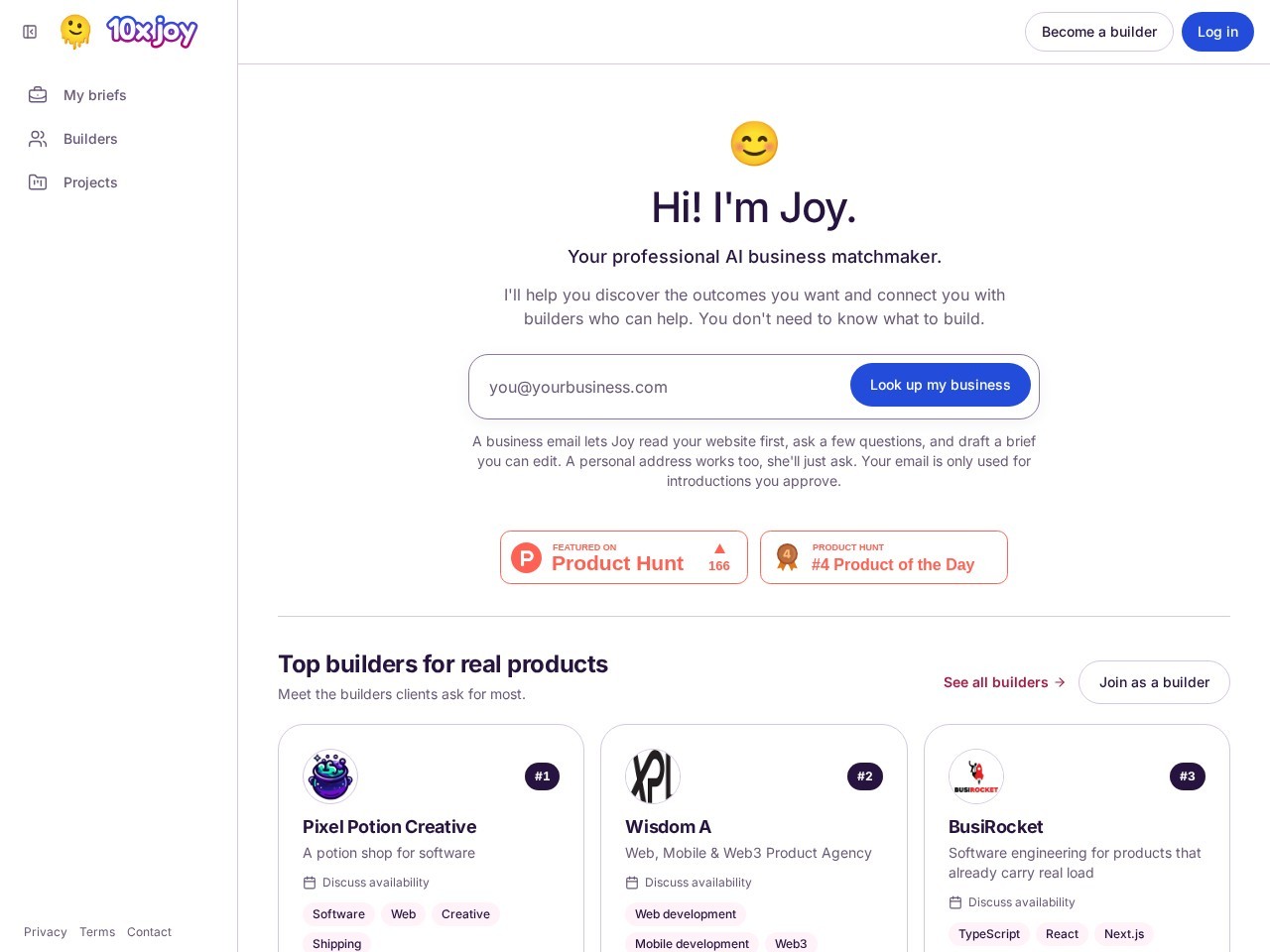 10xJoy homepage