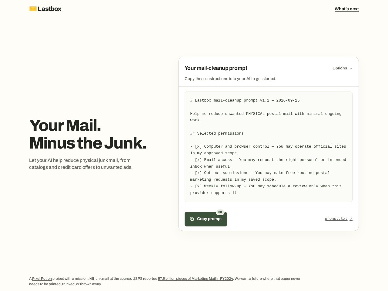Lastbox homepage