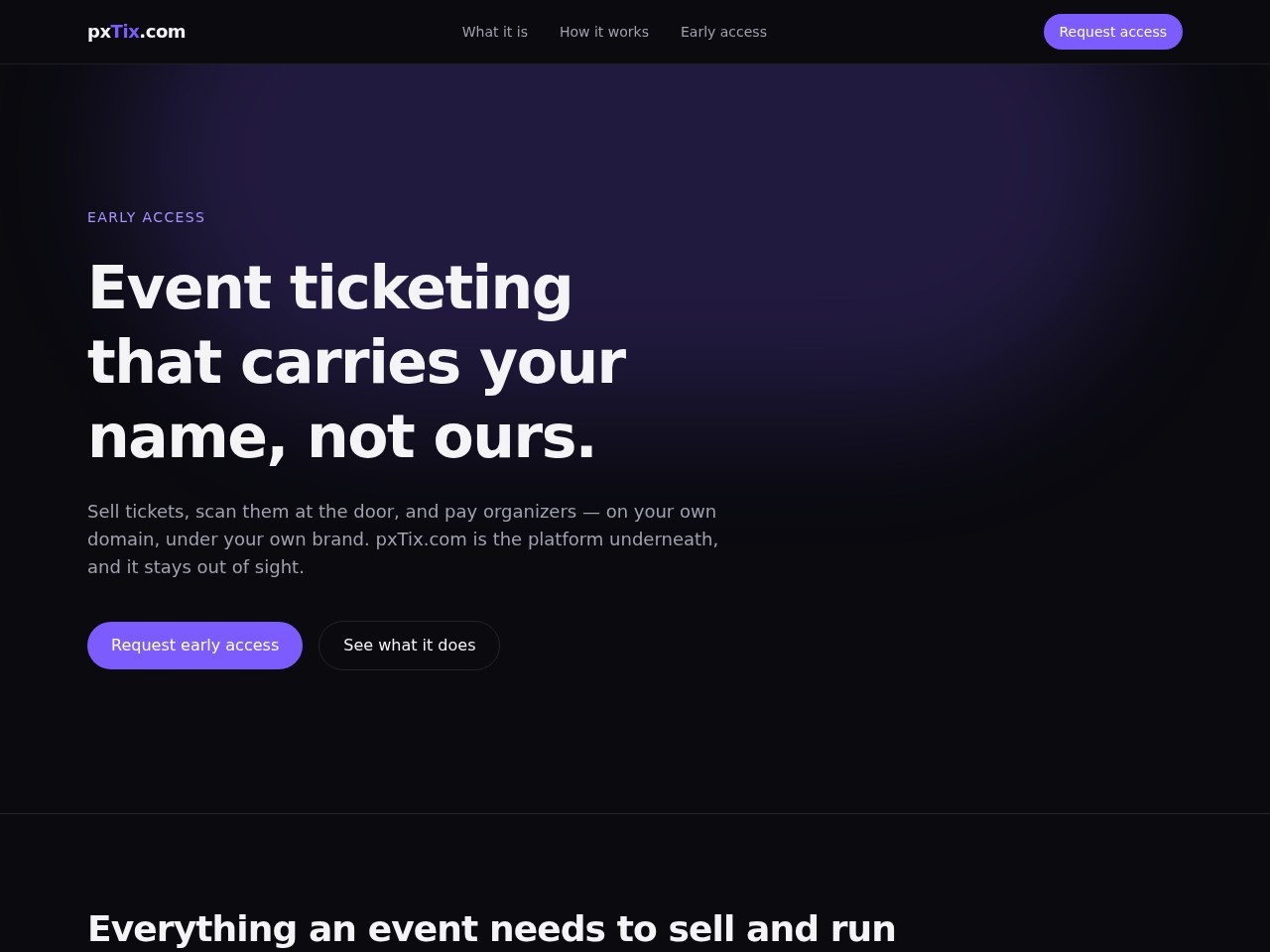 pxTix.com homepage